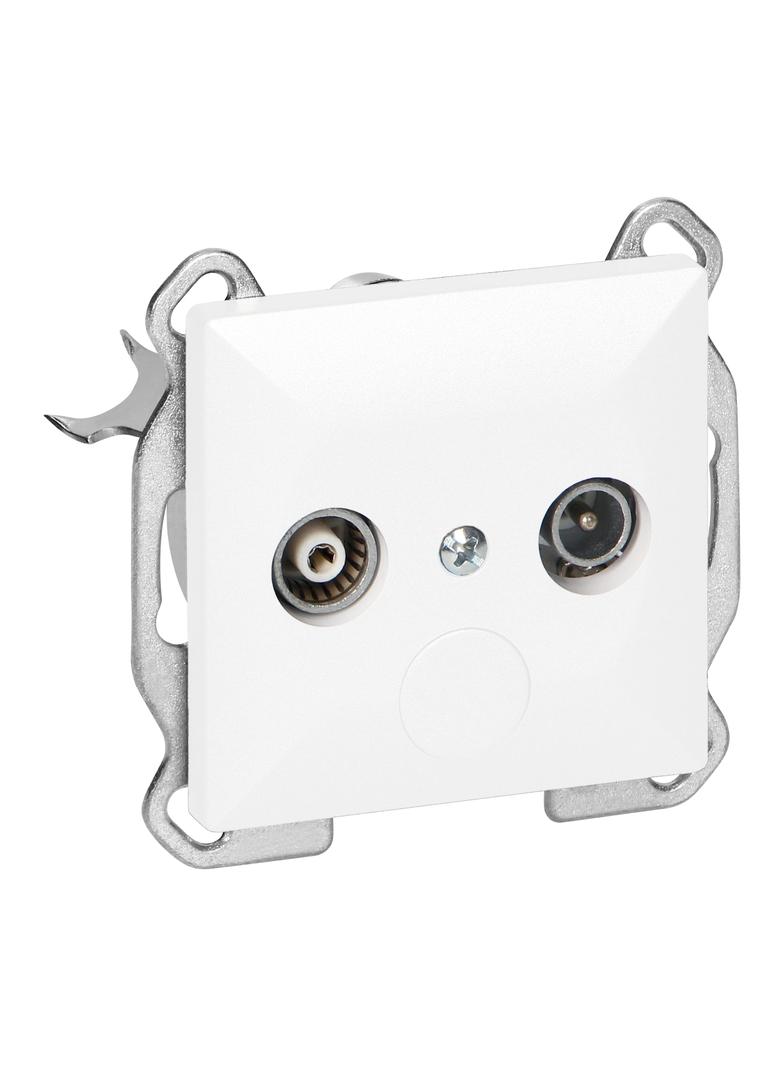 Gniazdo abonenckie "RTV" Pearl, 1,5dbt, GAP-P/K, biały