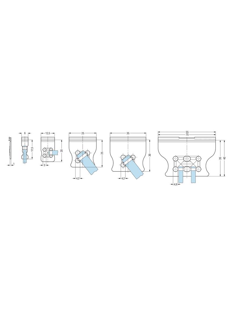 płytka odciążająca przewody 6 mm szara