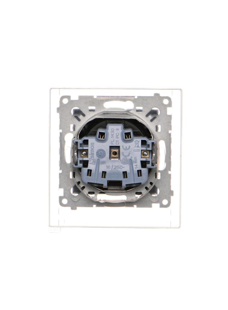 Simon 54 Gniazdo IP44 Z USZCZELKĄ 16A z. śrub. klapka transp. czarny *Uszczelka do ramek S54 PREMIUM