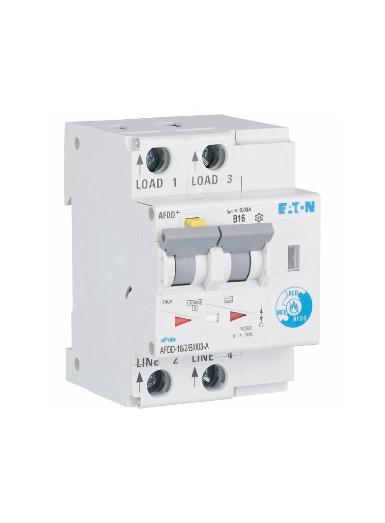 AFDD-16/2/B/003-A Przeciwpożarowy detektor iskrzenia 10kA B16A 2P 30mA typ A 187204 EATON