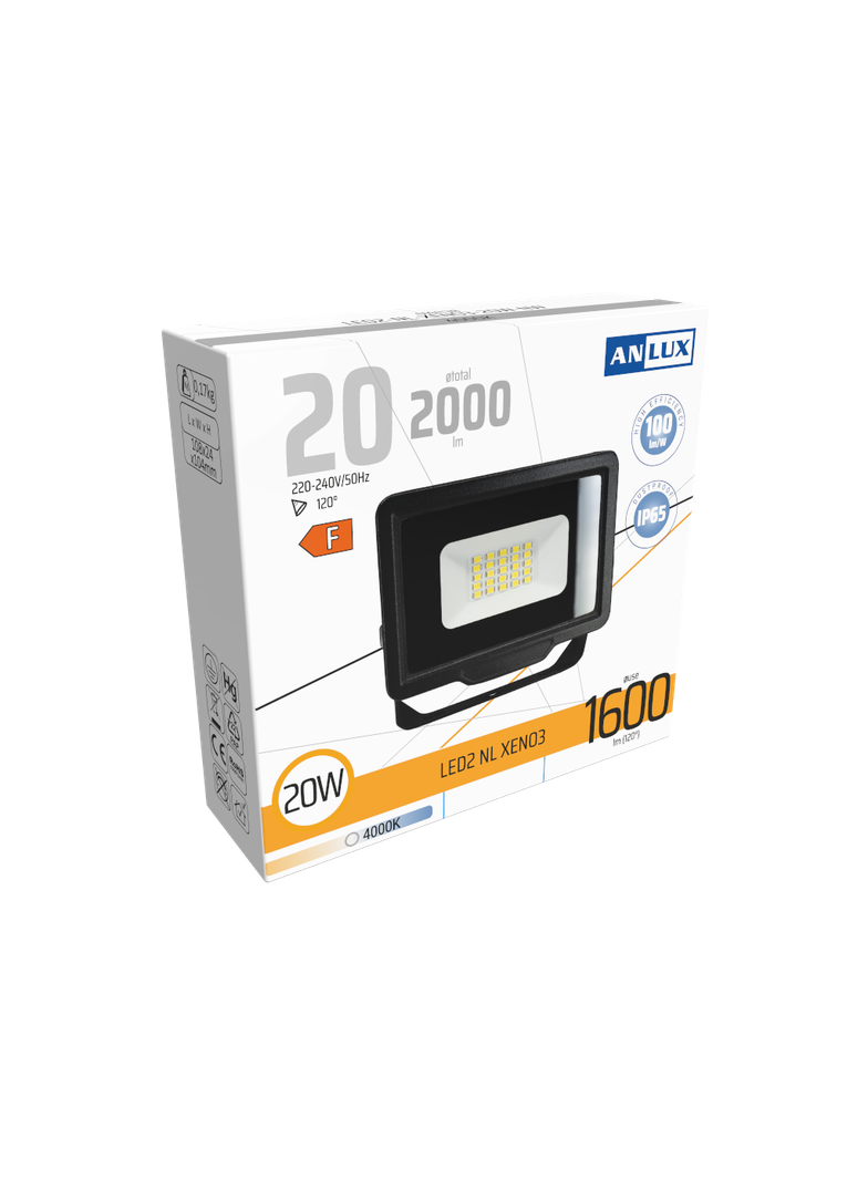 NAŚWIETLACZ LED XENO3 20W 100LM/W NEUTRALNY BIAŁY ANLUX