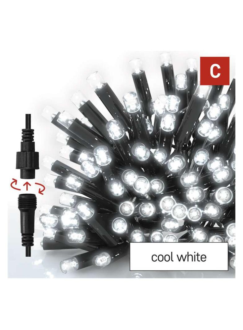 Oświetlenie łączone Premium - sople 50 LED 3m zimna biel czarny przewód IP44 EMOS