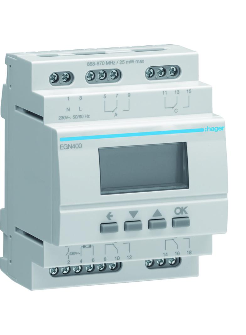 Wielofunkcyjny zegar cyfrowy z Bluetooth, 16A, 4-krotny