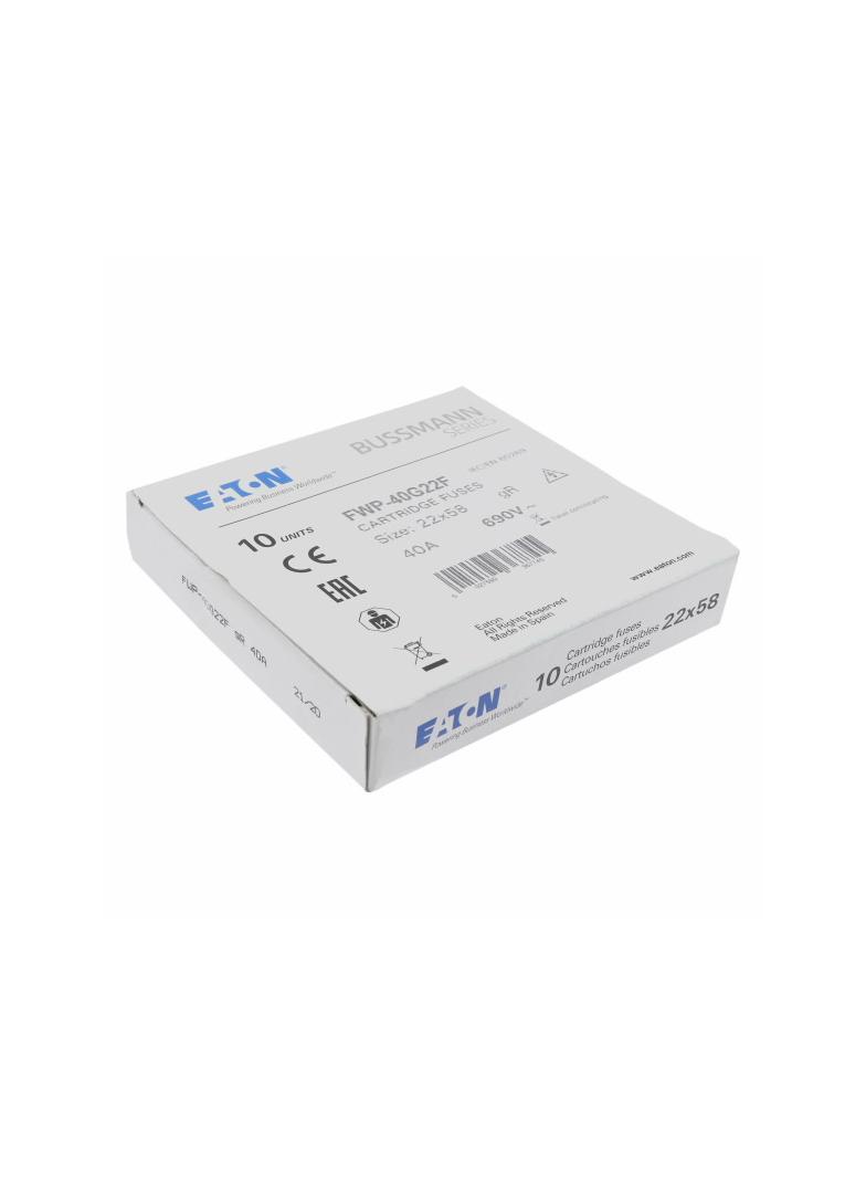 40A 690V AC gR 22X58mm FUSE W/O STRIKER Wkładka szybka 40A AC 690V 22x58 gR IEC UL FWP-40G22F EATON