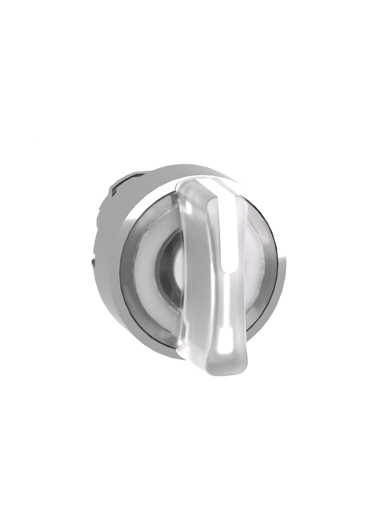 Harmony XB4 Przełącznik podświetlany 3 położeniowy z samopowrotem LED biały metalowy ZB4BK1813 Schneider