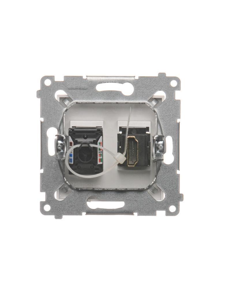 Simon 54 Gniazdo HDMI + RJ45 kat.6. biały DGHRJ45.01/11 KONTAKT