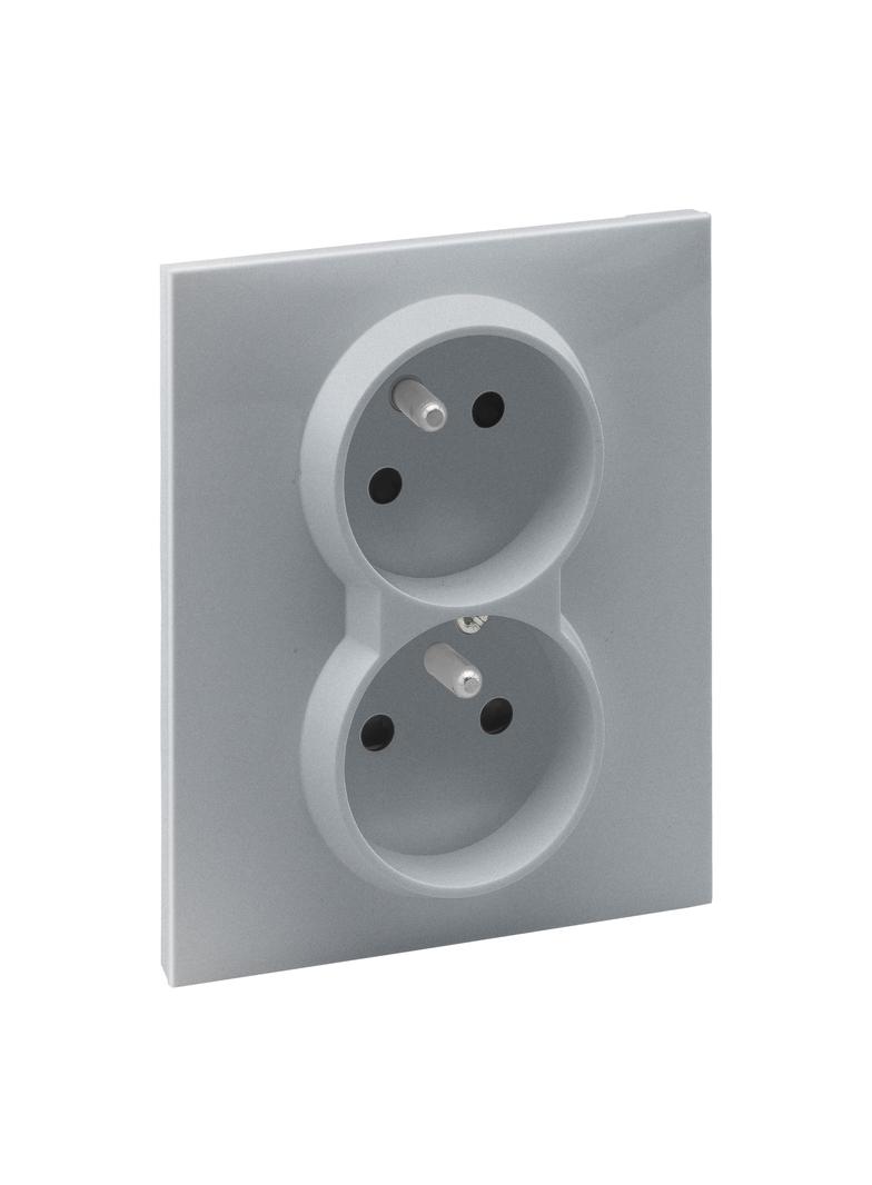 Suno Gniazdo Pojedyncze Z Uziemieniem 2P+Z (Czeskie) Z Przesłoną 16A 250 V Zaciski Automatyczne (Monoblok) Aluminium 721382 LEGRAND