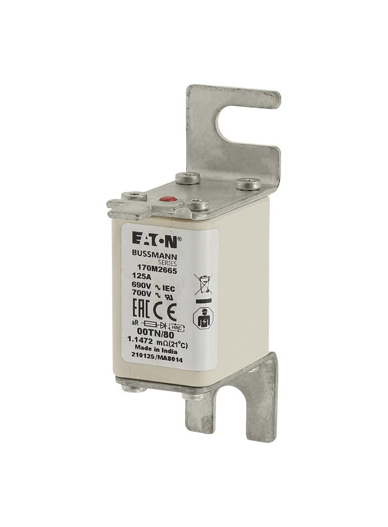 125A 690V aR 00TN/80 TYPE T IND. FUSE Wkładka szybka 125A AC 690V DIN 00 aR DIN IEC nieizol 170M2665