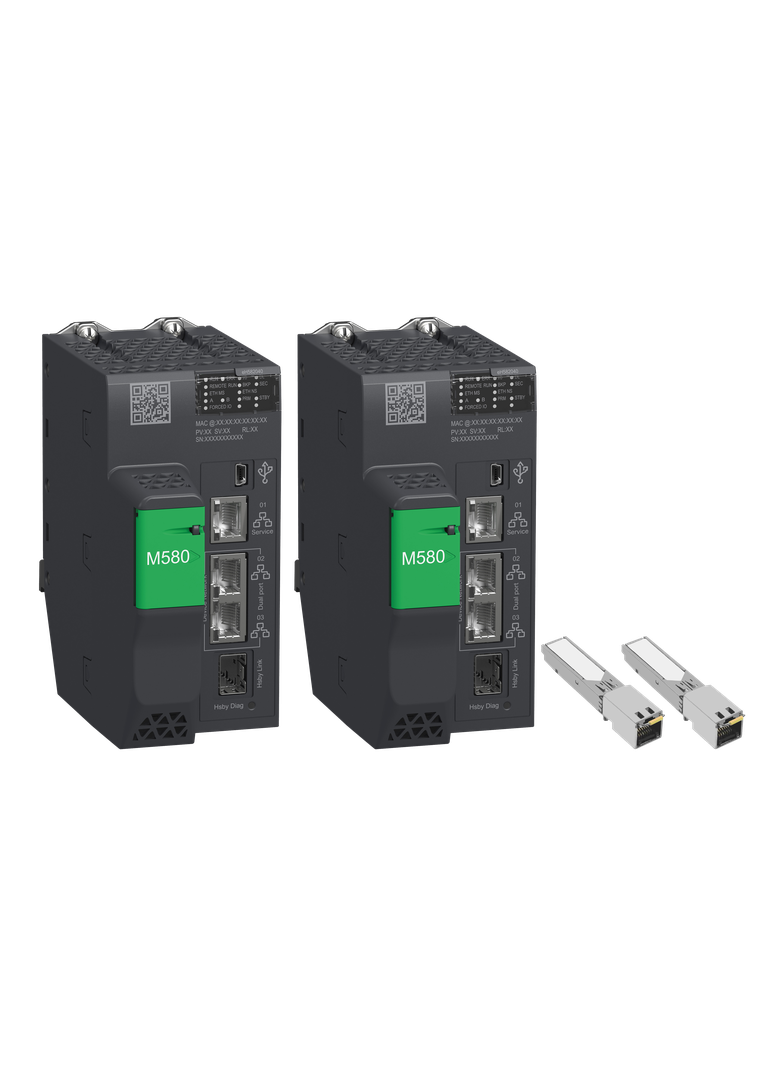 Modicon M580, Zestaw: 2x BMEH582040 + 2x 490NAC0100