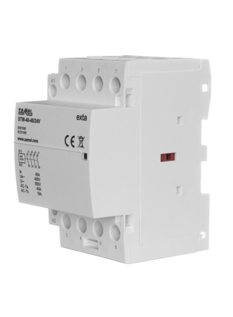 STYCZNIK MODUŁOWY INSTALACYJNY 40A, 4xNO, 24V AC/DC+F13, TYP: STM-40-40/24V