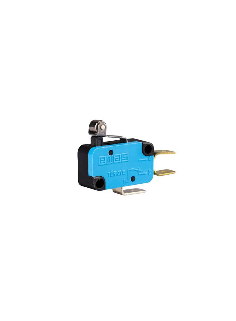 Mikroprzełącznik, zestyk przełączny 1NO+1NC, dźwignia krótka z met. rolką