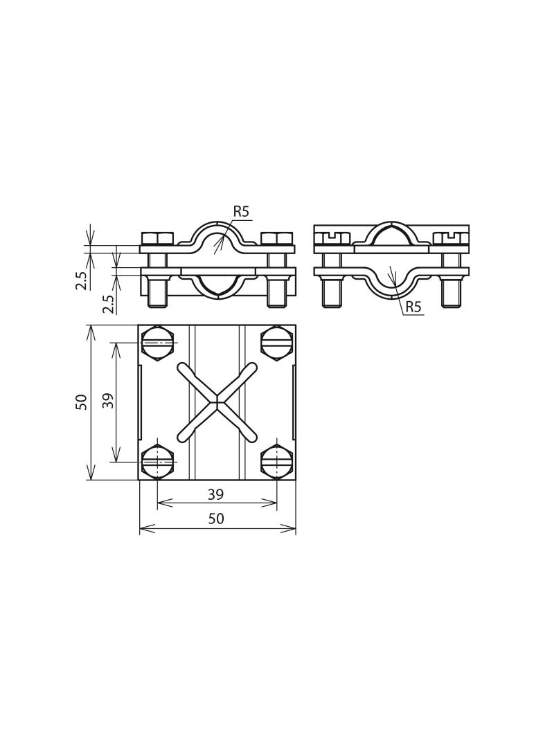 Zacisk krzyżowy bez przekładki,St/tZn