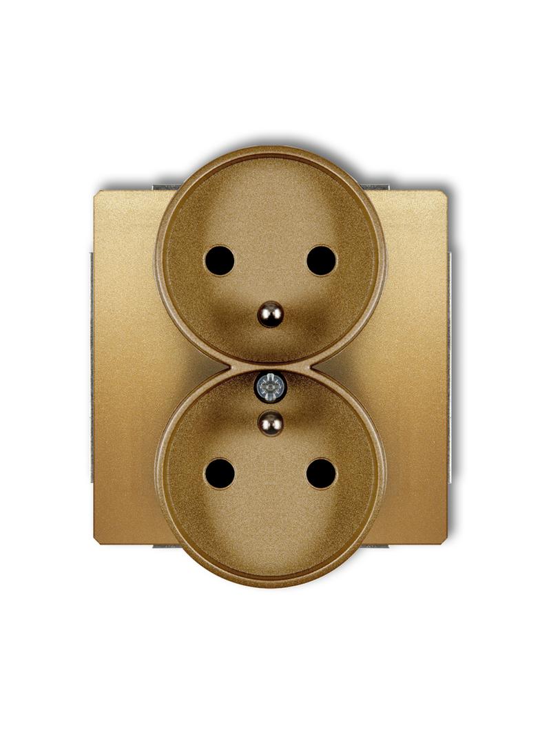DECO Mechanizm gniazda podwójnego do ramki DECO Soft z uziemieniem 2x(2P+Z) (przesłony torów prądowy
