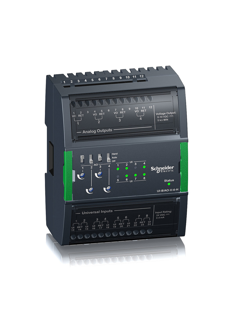 AS-P, moduł wejść uniwersalnych i wyjść analogowych, 8UI, 4AO, nastawa ręczna, bez podstawy TB-IO-W1