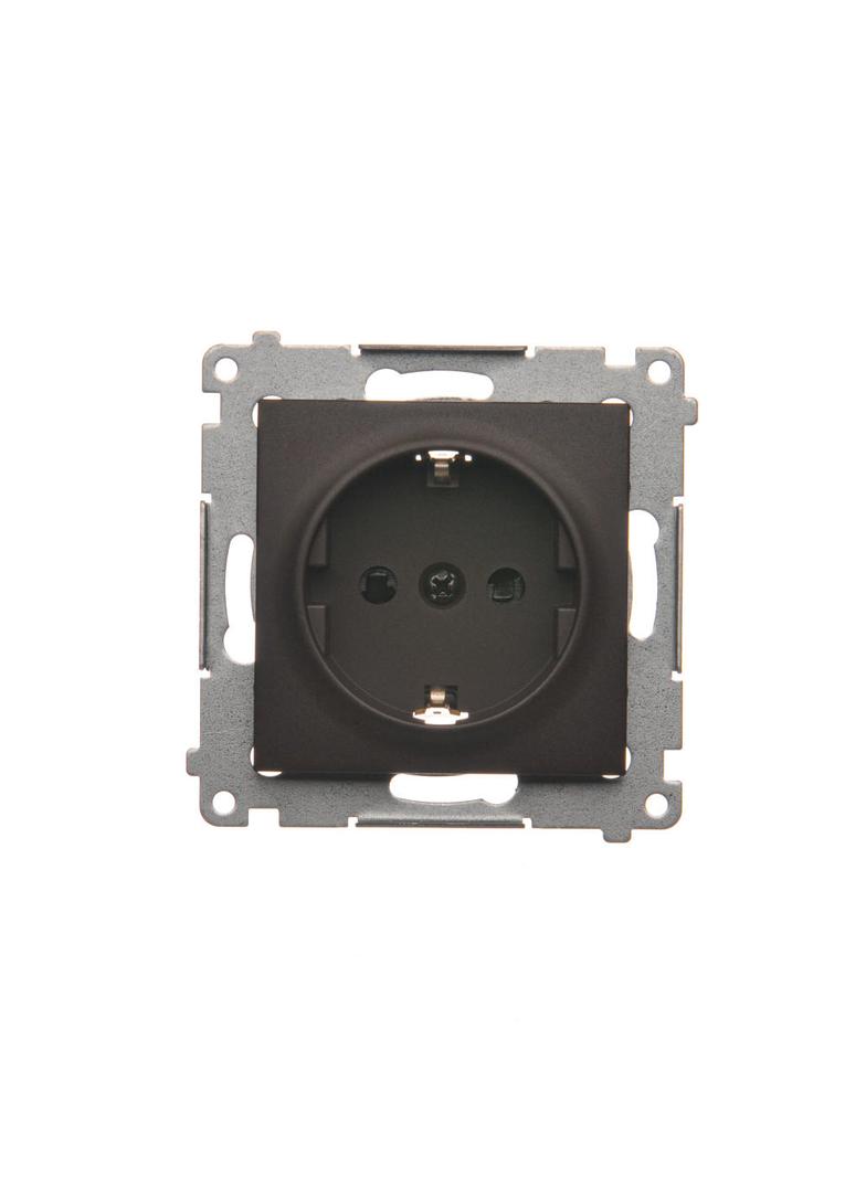 Simon 54 Gniazdo Schuko z przesłonami 16A z. śrub. brąz mat