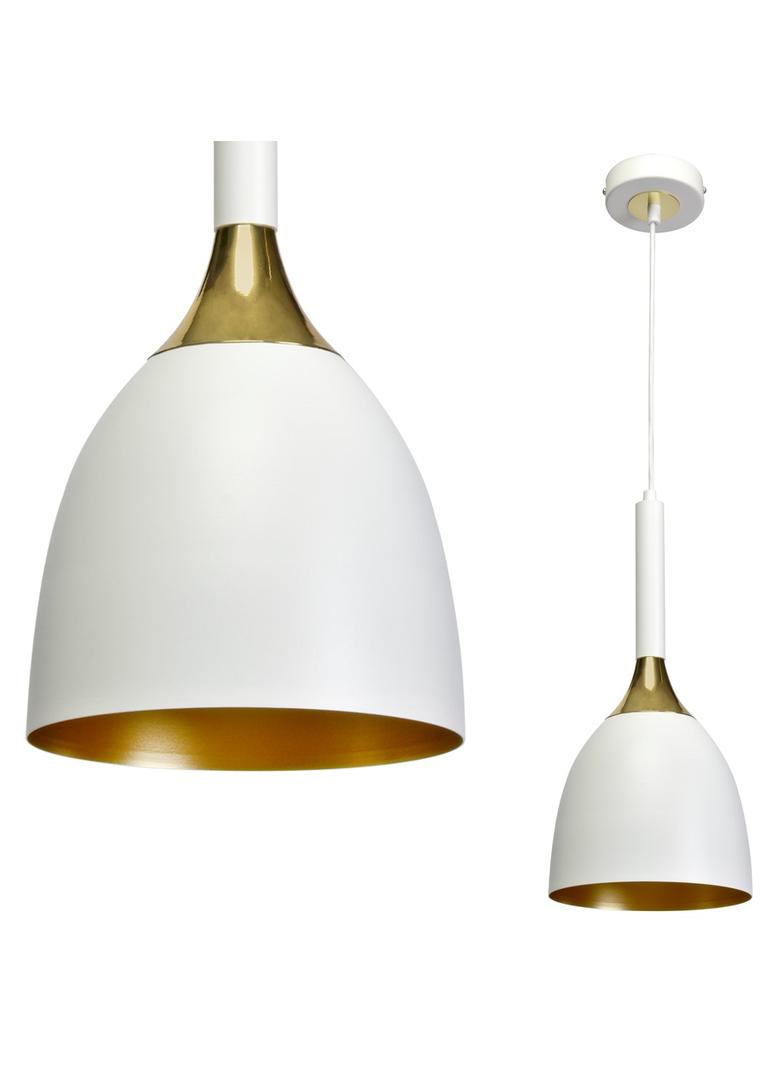 MILAGRO Lampa wisząca CLARK WHITE/GOLD 1xE27