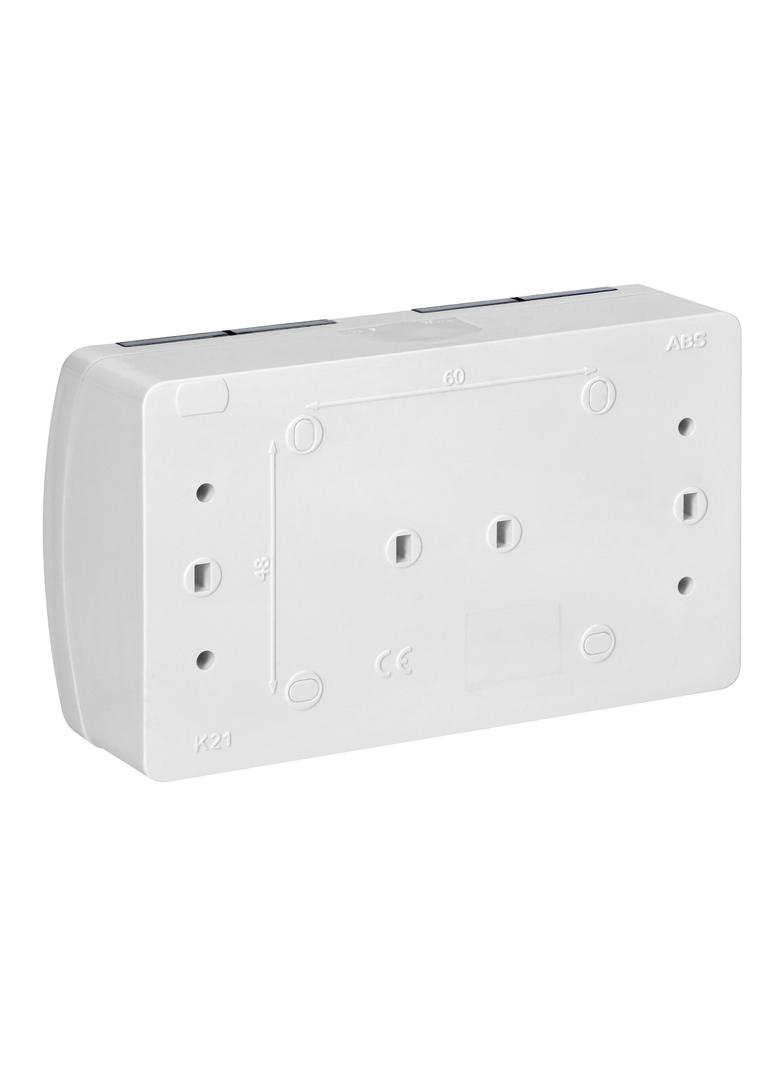Gniazdo podwójne 2x2P+Z Schuko AQUATIC IP44 biały dymiony OR-OE-7106(GS)/WT ORNO