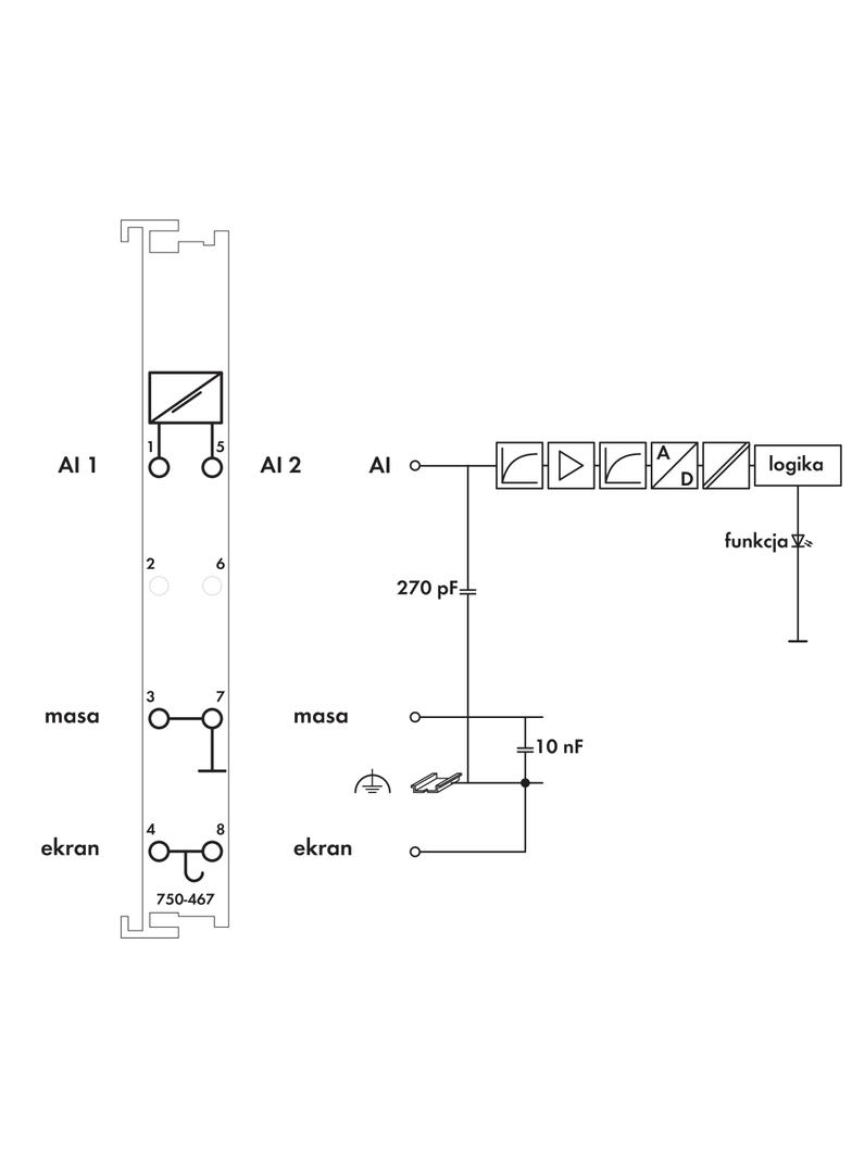 moduł 2AI 0-10V DC wejścia niesymetryczne