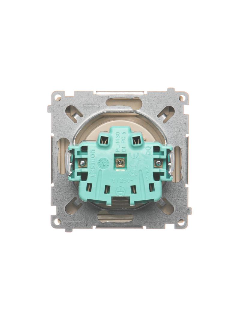 Simon Basic Gniazdo wtyczkowe z uziemieniem bryzgoszczelne IP44 16A 250V zaciski śrubowe beż BMGZ1B.01/12 KONTAKT