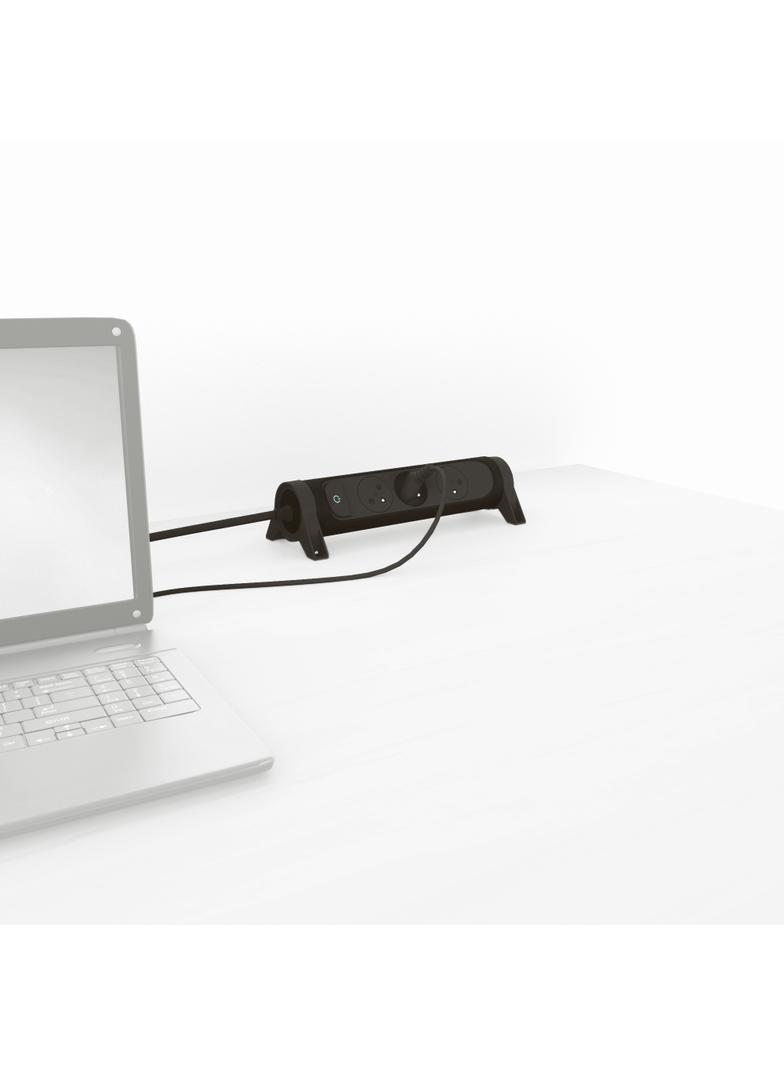 PRZEDŁUŻACZ PREMIUM, OBROTOWY, 3X2P+Z, Z PRZEWODEM 1.5 METRA 3X1.0 MM2 - CZARNY/GRAFITOWY, Legrand