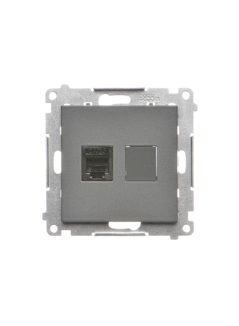 Simon 55 Gniazdo telefoniczne pojedyncze RJ12 Grafitowy mat