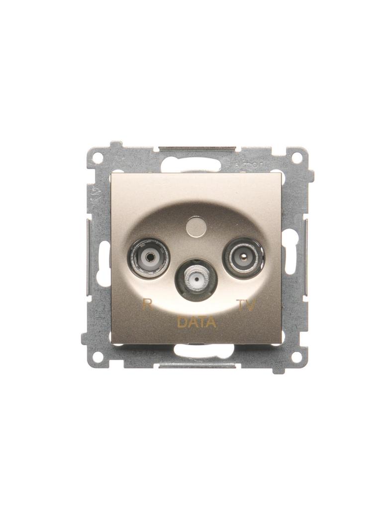 Simon 54 Gniazdo R-TV-DATA złoty mat