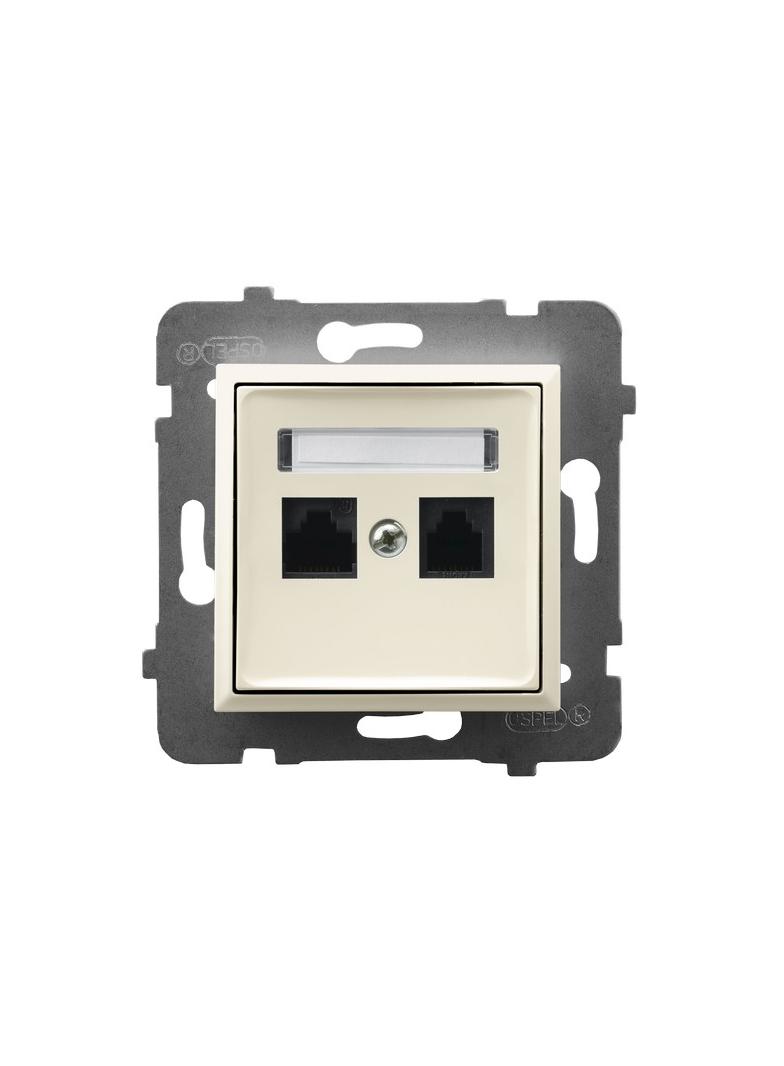ARIA Gniazdo komputerowe podwójne, kat. 5e MMC - kolor ecru