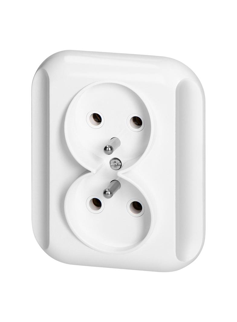 Gniazdo podwójne podtynkowe 2x2p+Z 16A, 250V, TOPAZ, biały PT-6TBBIAŁY ORNO