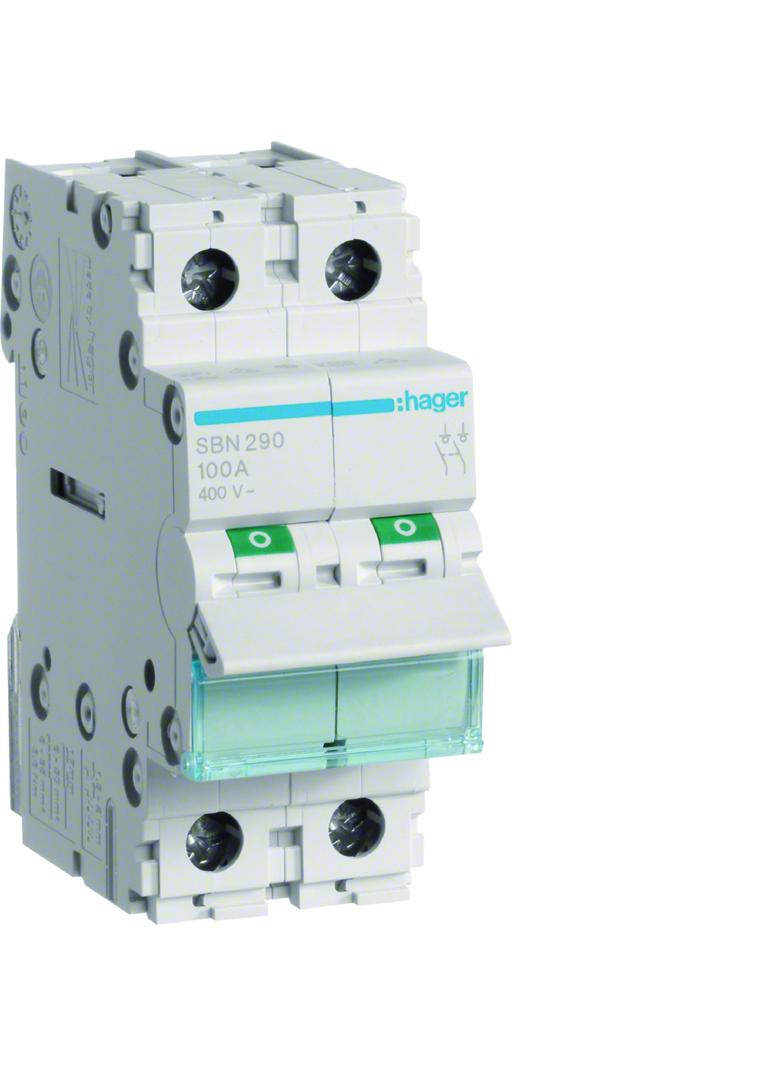 Modułowy rozłącznik izolacyjny 2P 100A 400V SBN290 HAGER