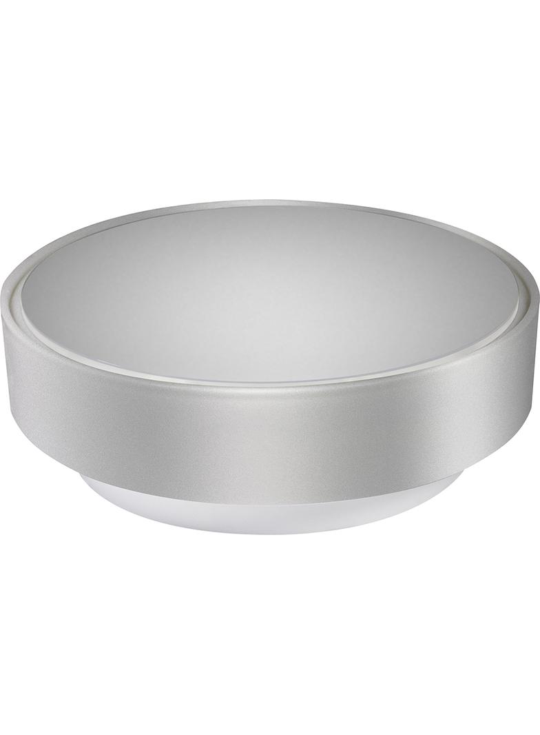 Oprawa oświetleniowa DIONE E27 srebrny pierścień, biała podstawa, klosz mleczny