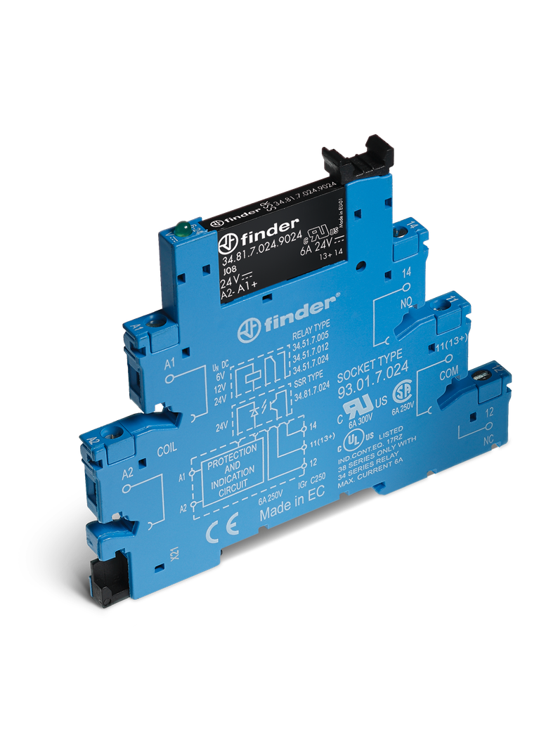 Przekaźnik interfejsowy serii 38: 1Z 2A 110…125V AC/DC 38.81.0.125.8240 /10szt./ FINDER