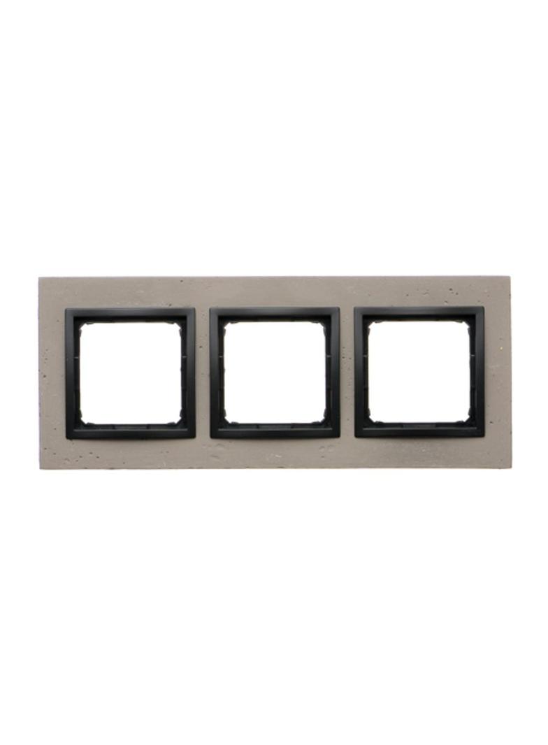 Simon 54 NATURE WMDZ-0130xS-098 Ramka 3-krotna Nature-Beton, CZARNY CHARAKTER, IP20/IP44. (IP44-nale DRN3/98 KONTAKT