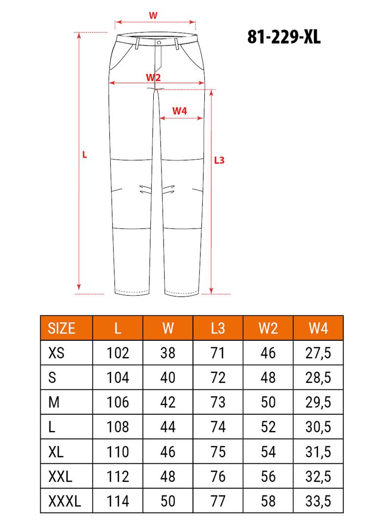 Spodnie robocze 5-kieszeniowe DENIM, rozmiar XL