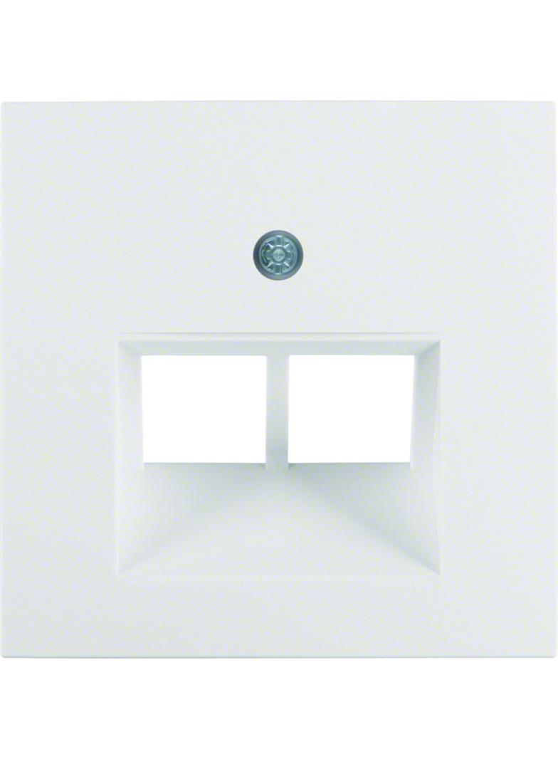 BERKER S.1/B.3/B.7 Płytka czołowa do gniazda przyłączeniowego UAE podwójna komp./tel. biały 14091909