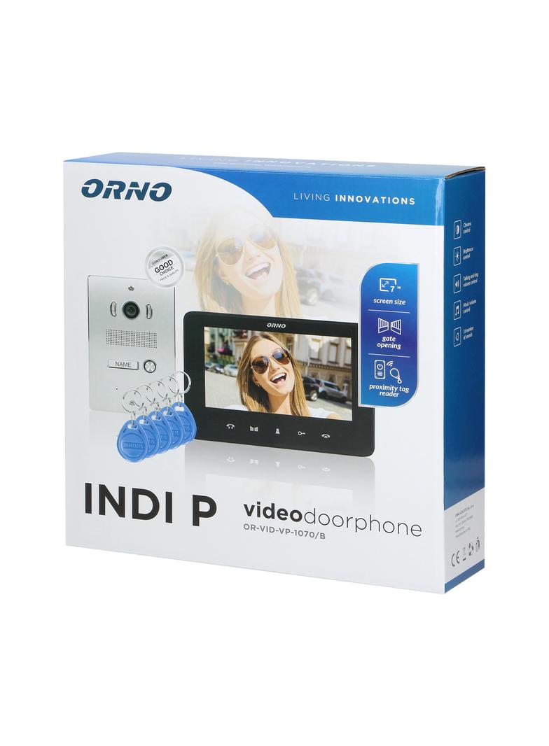 Zestaw wideodomofonowy bezsłuchawkowy kolor LCD 7" z czytnikiem breloków zbliżeniowych interkom OR-V