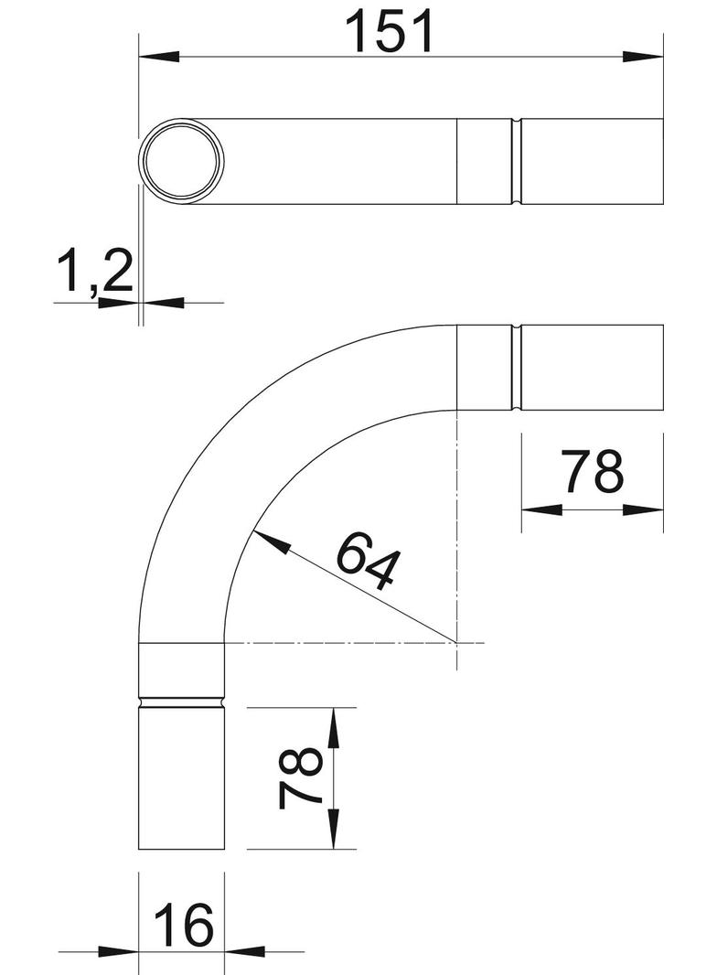 SB16 W ALU, Kolanko rurowe alu