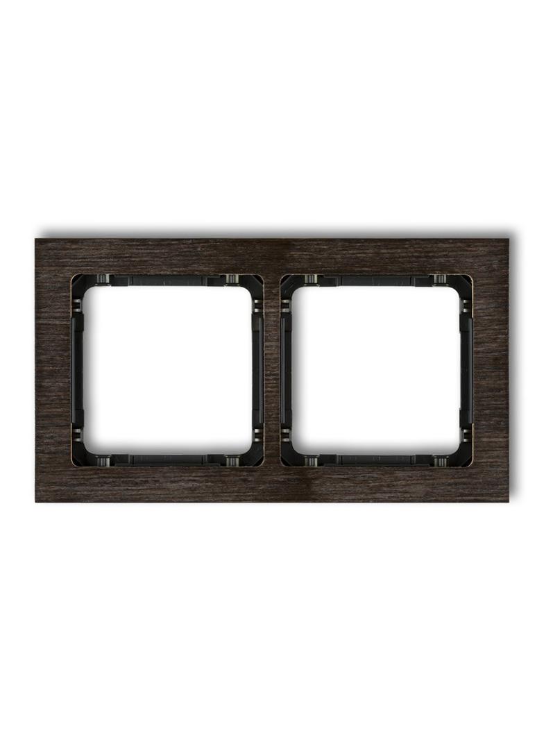 DECO Ramka uniwersalna podwójna - efekt drewna (ramka wenge; spód czarny)