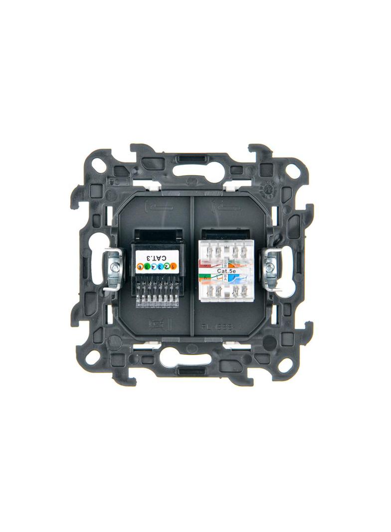 Simon 24 Gniazdo komputerowe RJ45 kat. 5e + telefoniczne RJ12 biały N5T12.01/11