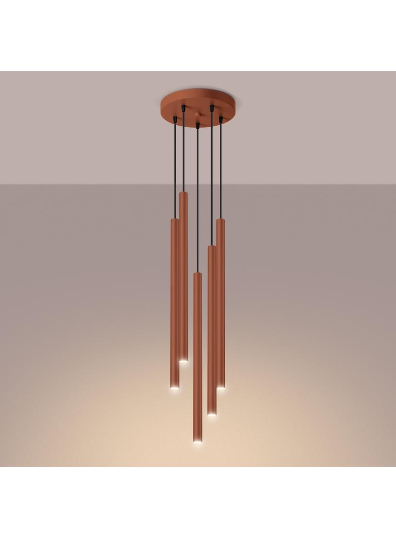 Sollux Lampa wisząca PASTELO 5P ochra czerwona SL.1528
