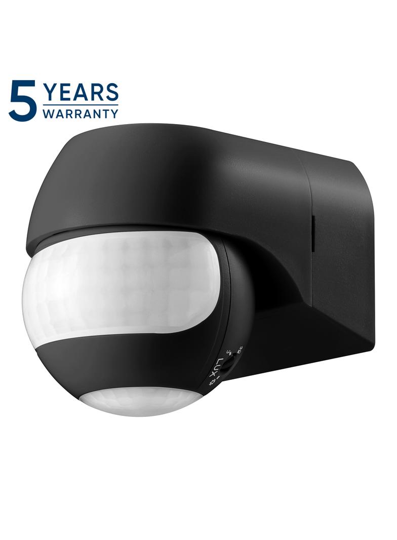 Czujnik ruchu 180° IP44, 800W, max 15m, mini, czarny