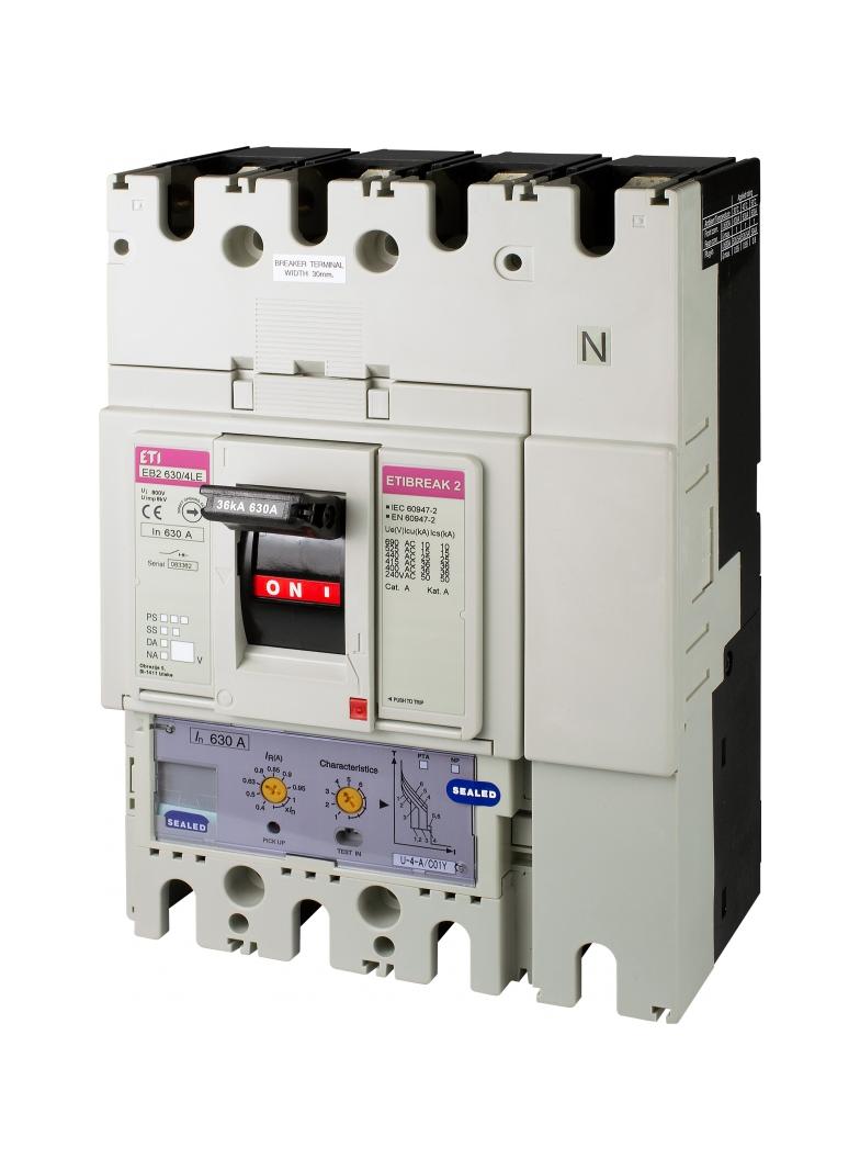 Wyłącznik mocy 36kA wyzw. elektroniczny EB2 630/4LE 630A 4p 004671122 ETI