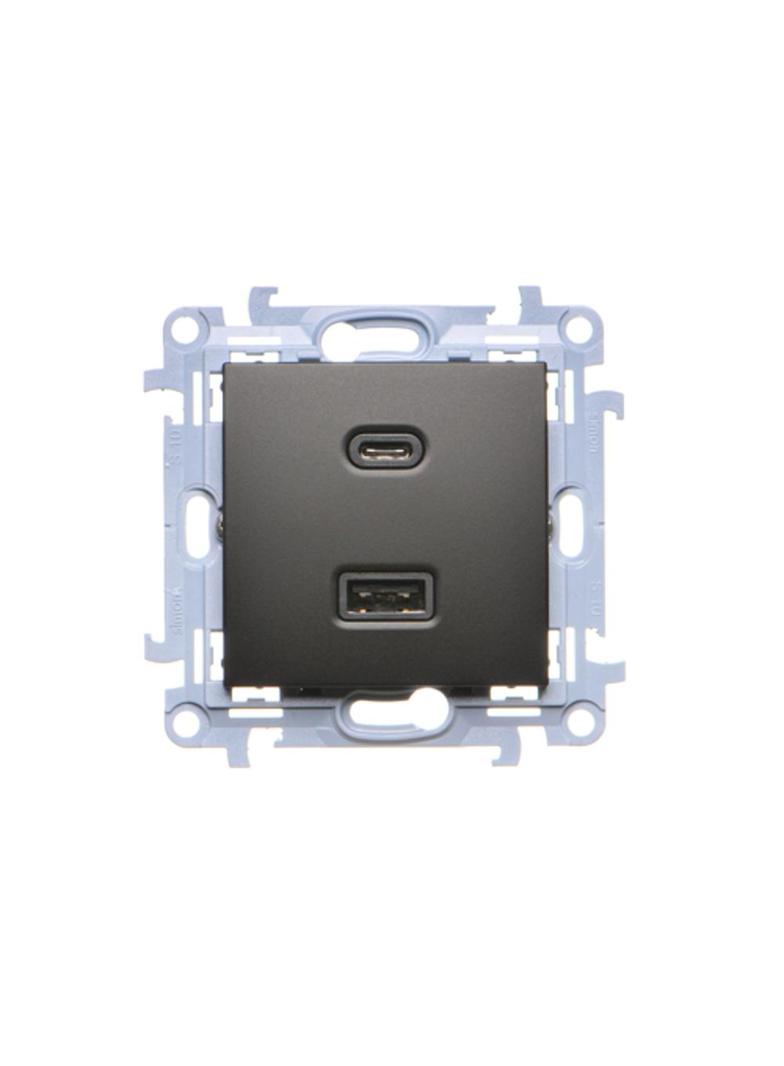 Simon 10 WC-EC2CAXXX-01-49x Ładowarka 2xUSB CA (moduł), ?3.1 A QUICK CHARGE, 5V DC,