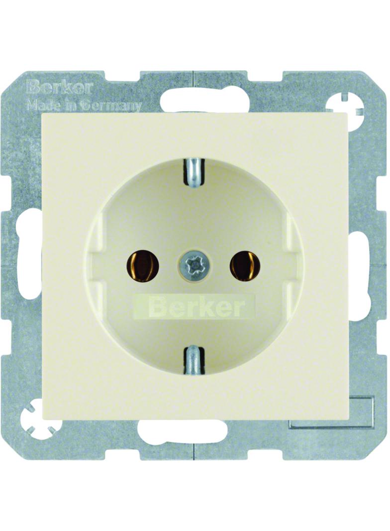 BERKER B.Kwadrat/S.1 Gniazdo SCHUKO z uziemieniem krem 47438982 HAGER