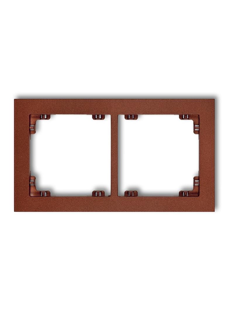 DECO Ramka uniwersalna podwójna z tworzywa brązowy metalik
