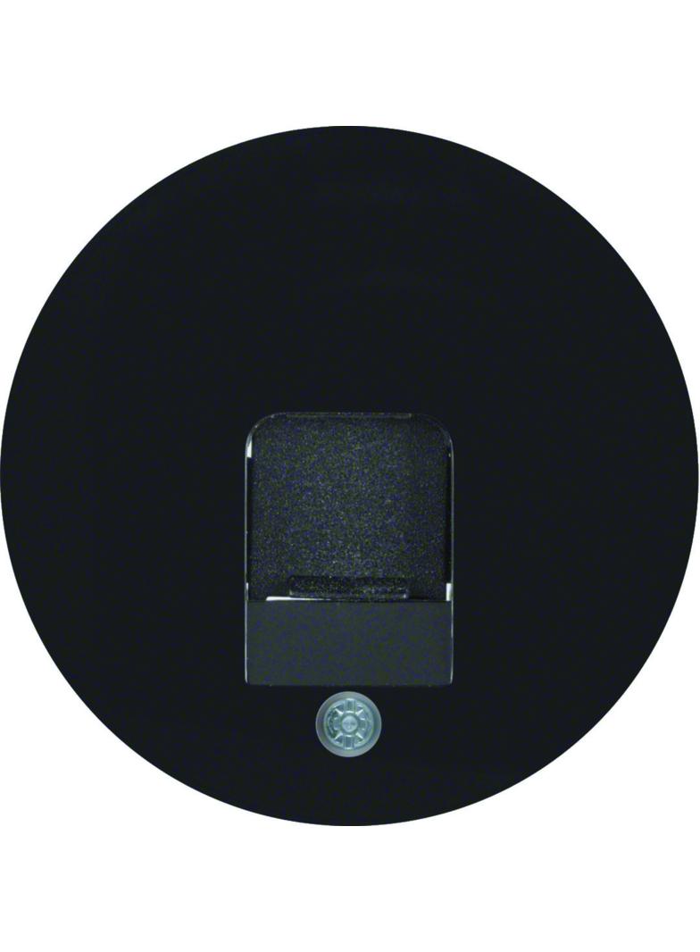 BERKER R.1/R.3 Płytka czołowa zasuwa chroniące przed kurzem pole opisowe czarna 11702045 HAGER