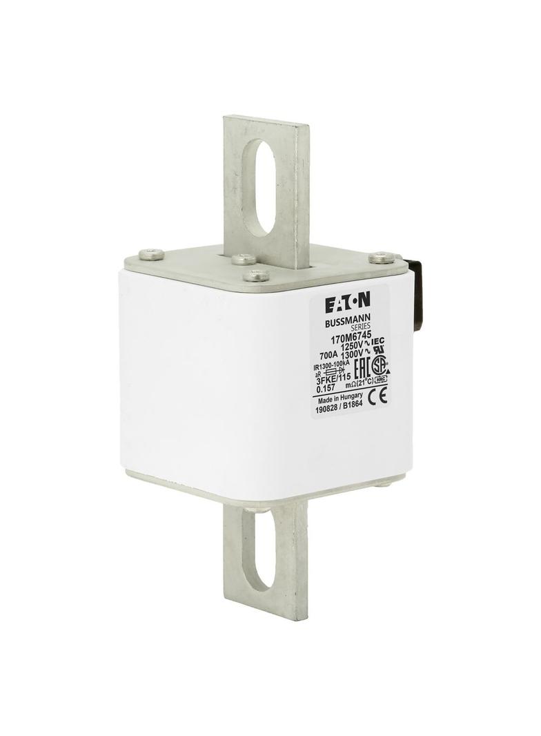 FUSE 700A 1250V 3FKE/115 AR CU Wkładka szybka 700A AC 1250V rozmiar 3 76x92x159 mm aR IEC, 170M6745