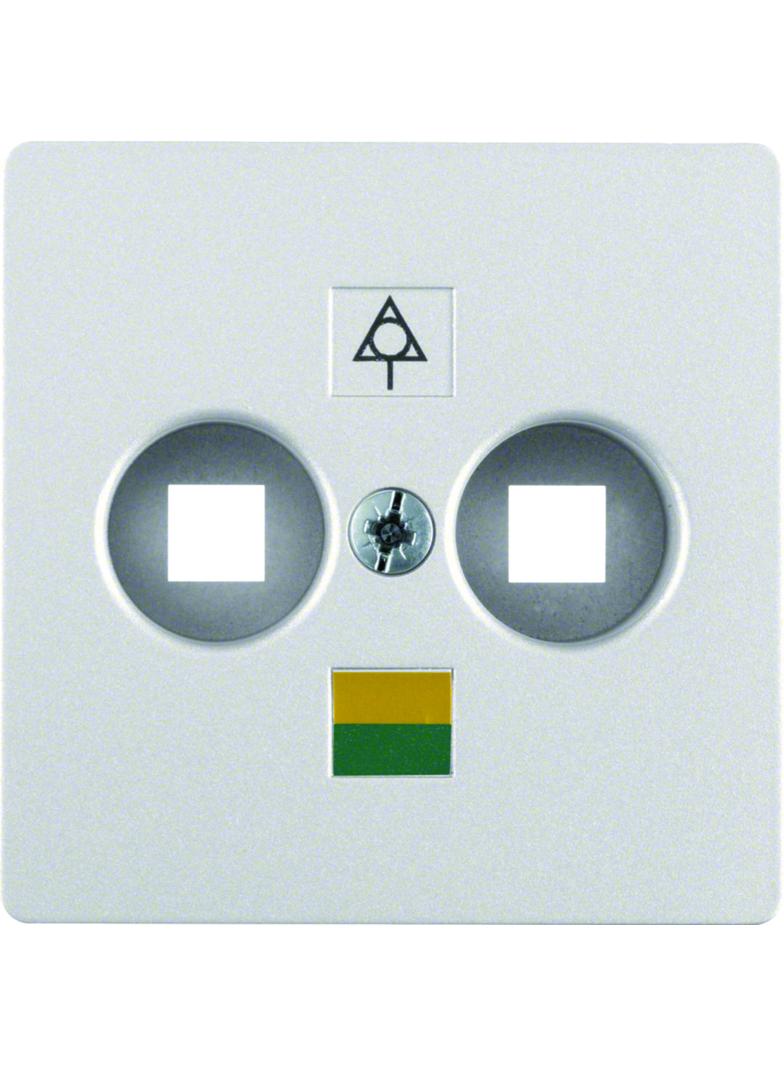 BERKER B.Kwadrat/B.7 Płytka czołowa gniazda wyrównania potencjału podwójnego aluminium 14031404 HAGE