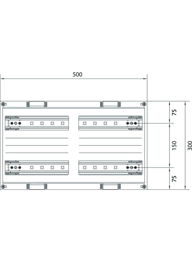univers N Blok dla aparatów modułowych montowanych poziomo 4x12M 300x500mm UD22B1 HAGER