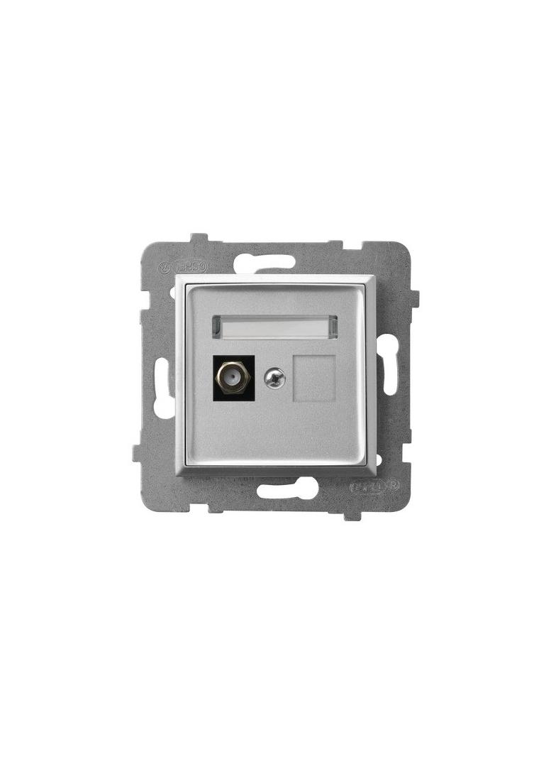 ARIA Gniazdo antenowe typu F pojedyncze - kolor srebro