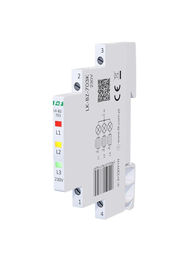 Lampka kontrolna zasilania z zabezpieczeniem 1/3S 3xLED - 3 kolory LK-BZ-703K F&F